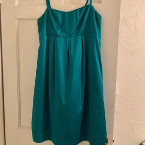 Limited Emerald Green Satin Empire Waist Dress